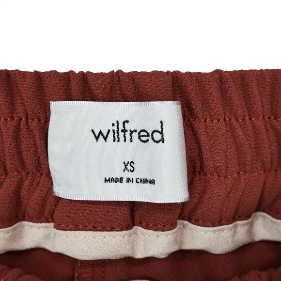 Aritzia Wilfred Mid-Rise Buffon Crepe Pull On Drape Jogger Pant In Rust Size XS - Picture 7 of 7